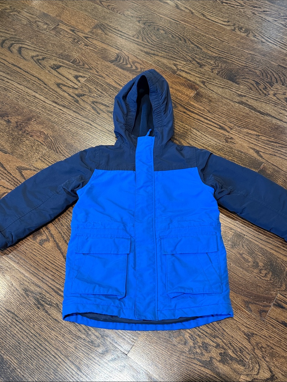 Lands End Boys Waterproof Insulated Winter Parka Coat Jacket Blue XS (4-5T)